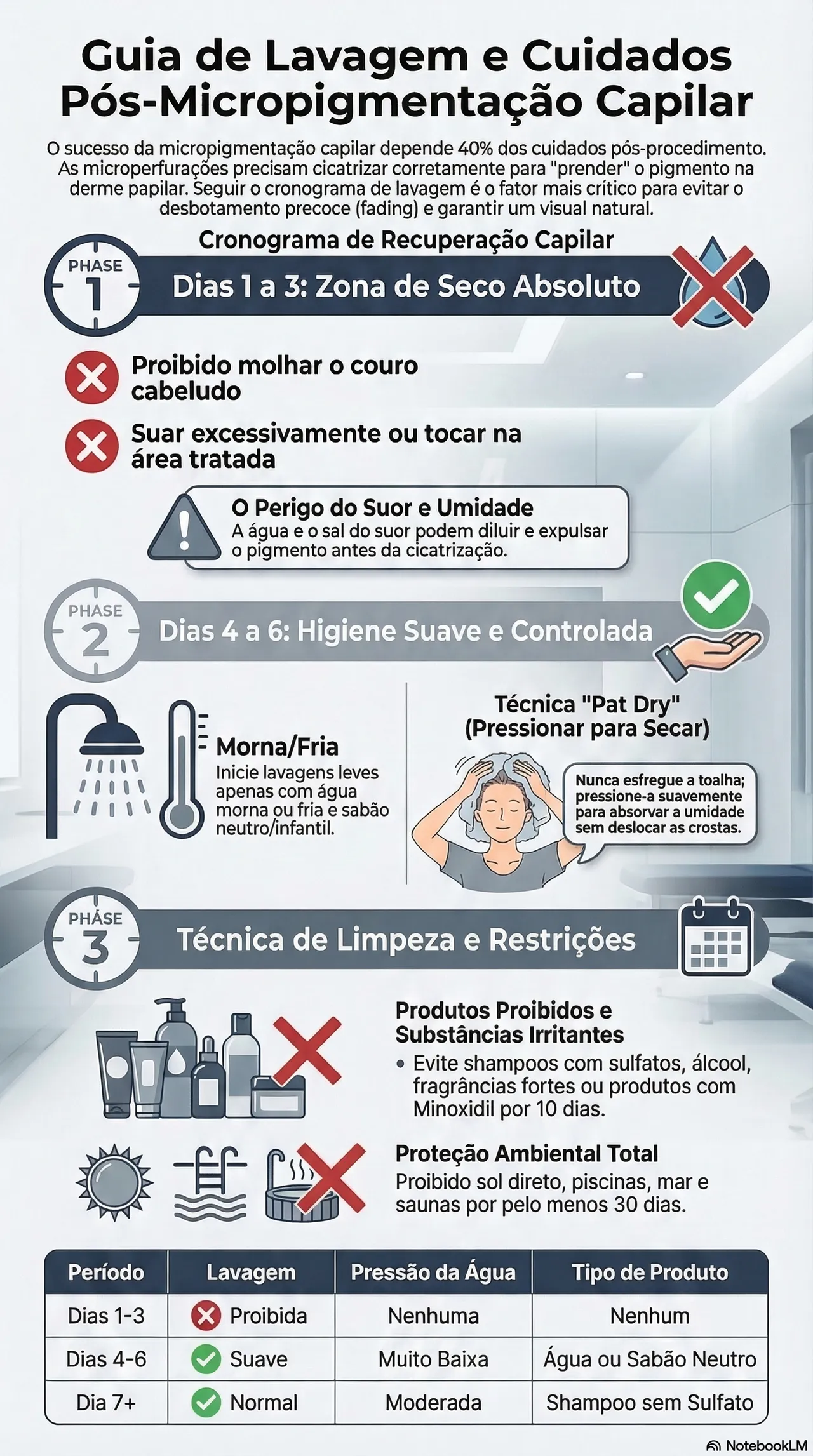 Infográfico: Protocolo de Lavagem Pós-Micropigmentação