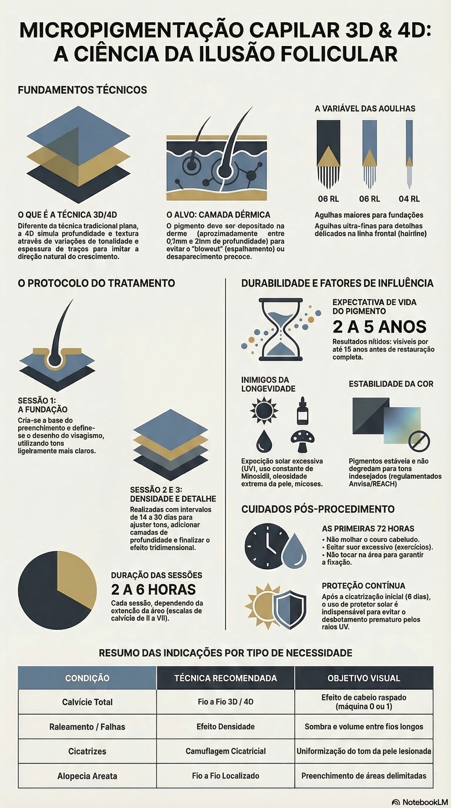 Infográfico explicativo sobre a técnica 4D e camadas de pigmento