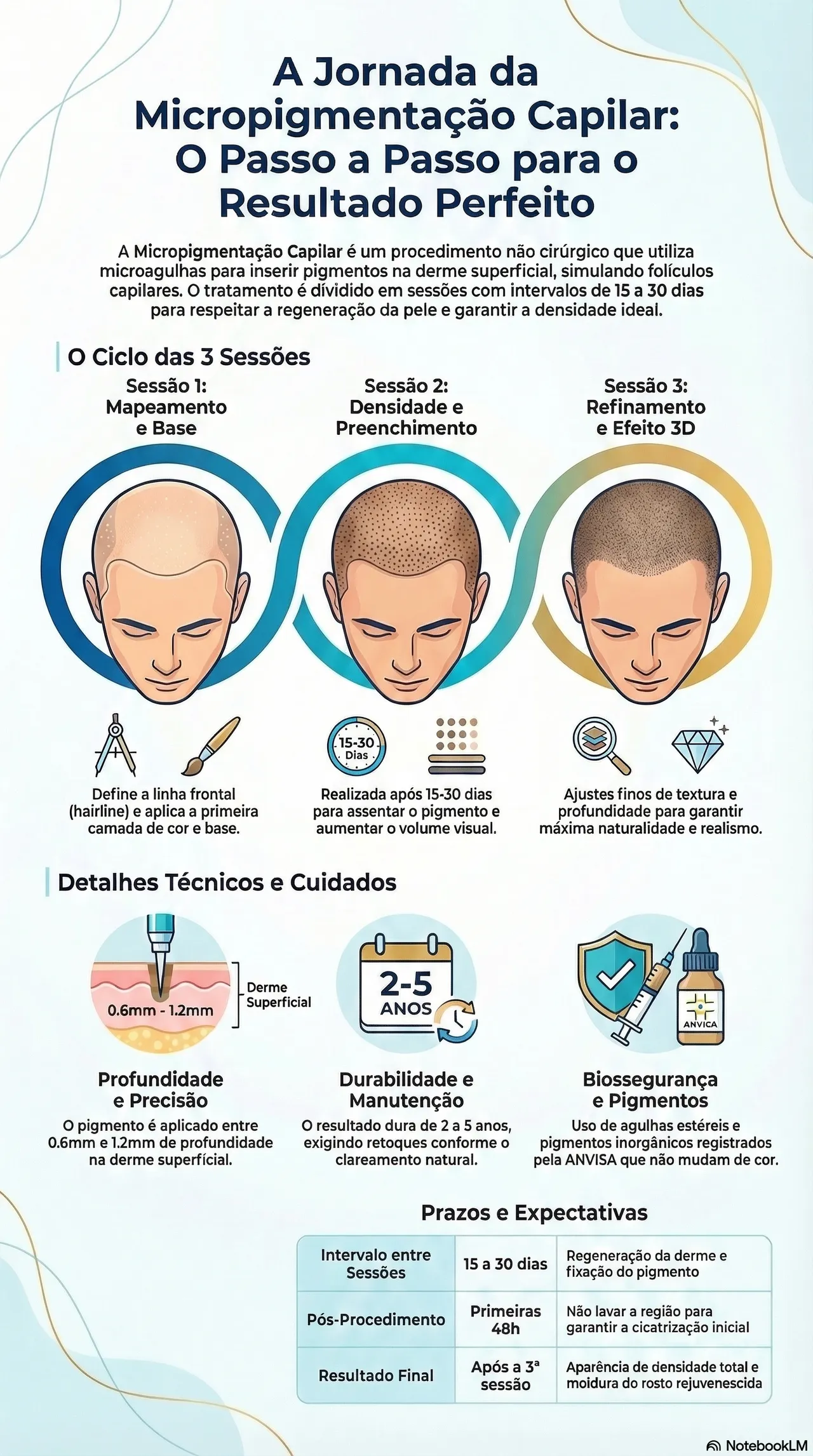 Infográfico Passo a Passo das Sessões de Micropigmentação